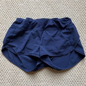 Lululemon navy and blue stripe speed up shorts
